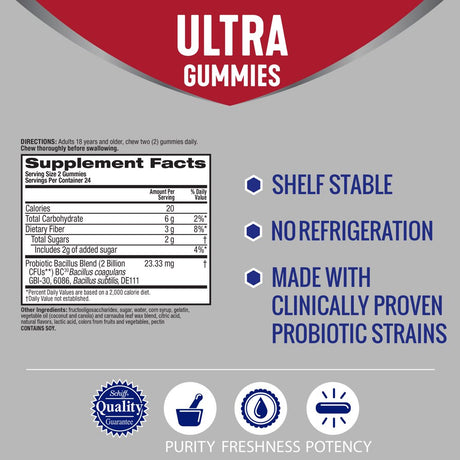 Digestive Advantage 2 Billion CFU Multi-Strain Probiotic Gummies (48 Count), Helps Relieve Minor Abdominal Discomfort & Occasional Bloating*, Supports Digestive & Immune Health*