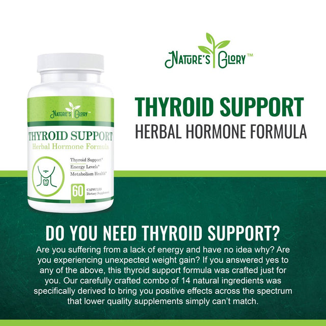 Thyroid Support for Energy and Metabolism Supplement - Improves Energy Level and Blood Flow for Thyroid and Metabolism Health - 120 Capsules