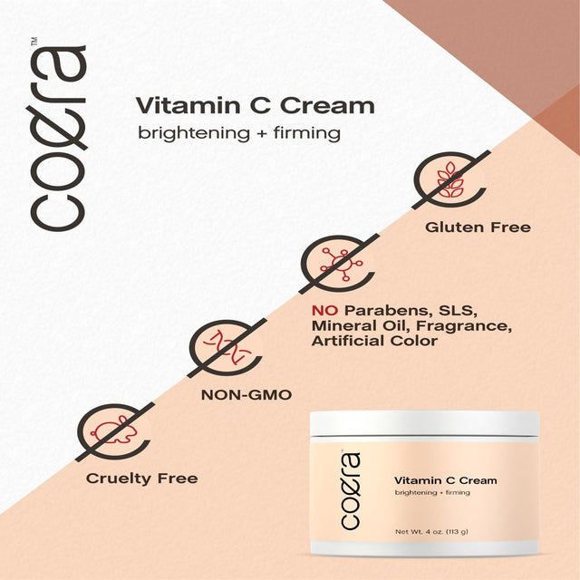 Vitamin C Cream | Brightening + Firming Formula | 4Oz | by Coera