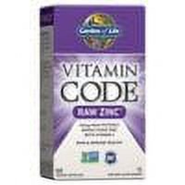 Garden of Life Vitamin Code Raw Zinc, 30Mg Whole Food Zinc Supplement + Vitamin C, Trace Minerals & Probiotics for Immune Support, Certified Vegan Non-Gmo & Gluten Free Zinc Supple