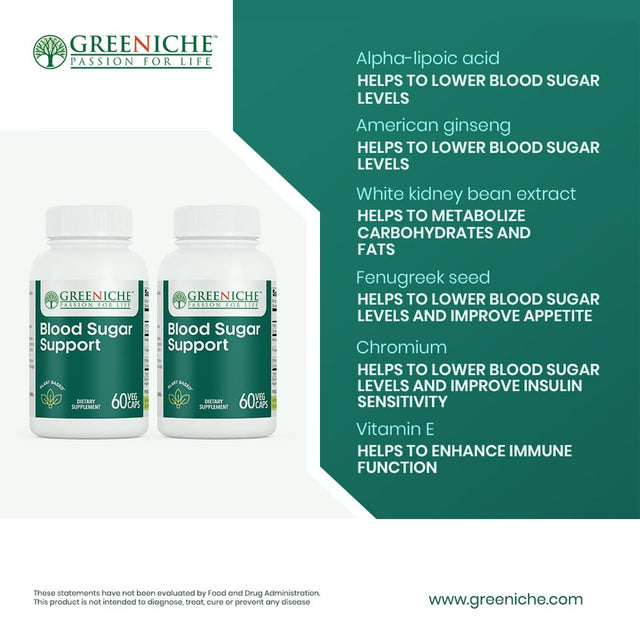 Greeniche Blood Sugar Level, 60 Capsule, High Potency Formula for Blood Sugar Levels