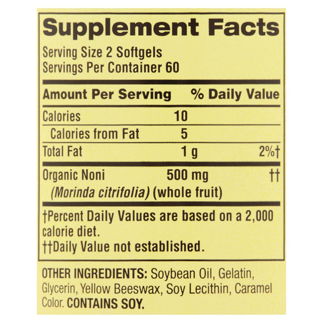 Spring Valley Noni Softgels, 250 Mg, 120 Count