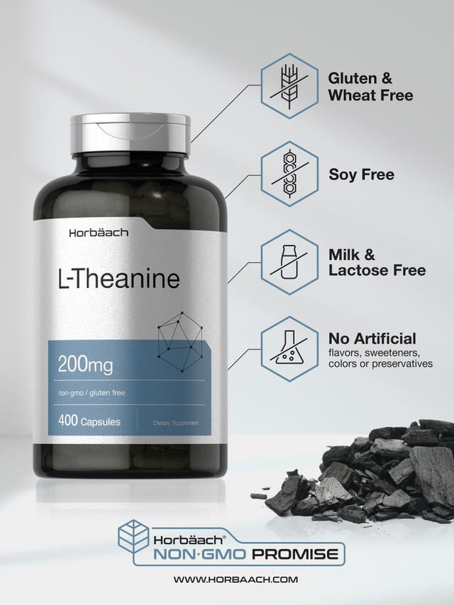 L Theanine 200Mg | 400 Capsules | Value Size | by Horbaach