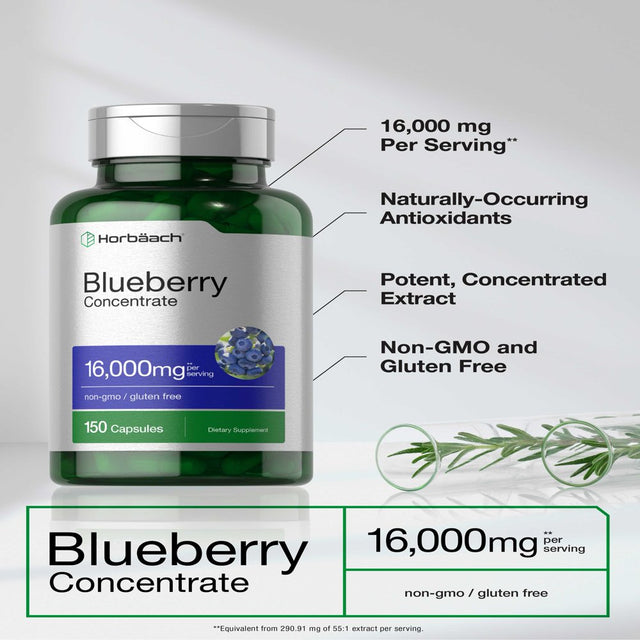 Blueberry Extract 16000Mg | 150 Capsules | by Horbaach