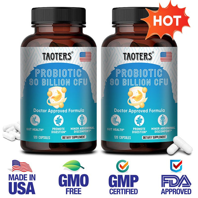 TAOTERS Daily Probiotic Supplement Capsules for Women and Men - Aids Digestion, Immunity, Gut Health