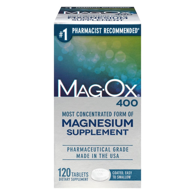 Mag-Ox 400 Magnesium Oxide Dietary Mineral Supplement Tablets 120 Count