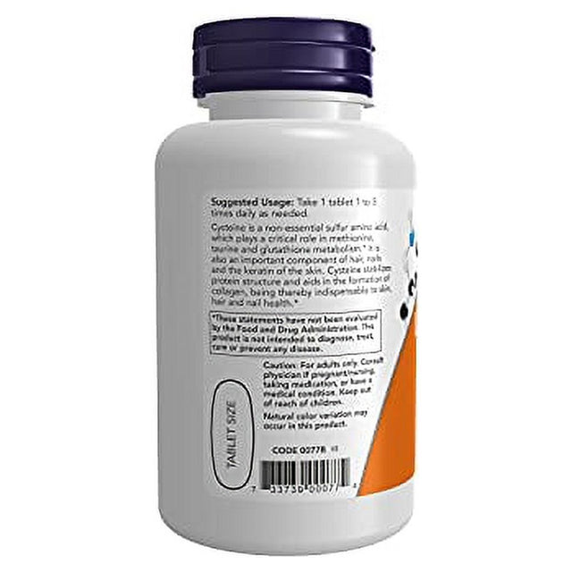 NOW Supplements, L-Cysteine 500 Mg with Vitamins B-6 and C, Structural Support*, 100 Tablets