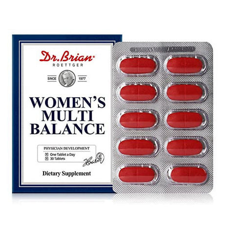 Dr. Brian Multivitamin & Mineral for Women Contains 13 Types of Vitamins,7 Type of Minerals,11 Types of Subsidiary Ingredients for Vitality Energy, Bone, Eye, Immune, Blood Vascular&Skin Health 30Ct