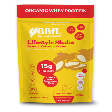 Bbfl Protein Functional Powder, 15G Protein, Organic Whey Protein, Apple Cider Vinegar, 50Mg Digestive Enzymes, 750Mg of Turmeric/Curcumin 95% Extract (15 Servings, Turmeric)