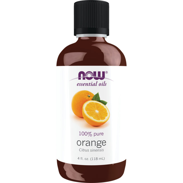 NOW Essential Oils, Orange Oil, Cold Pressed, 100% Pure, Vegan, Child Resistant Cap, 4-Ounce