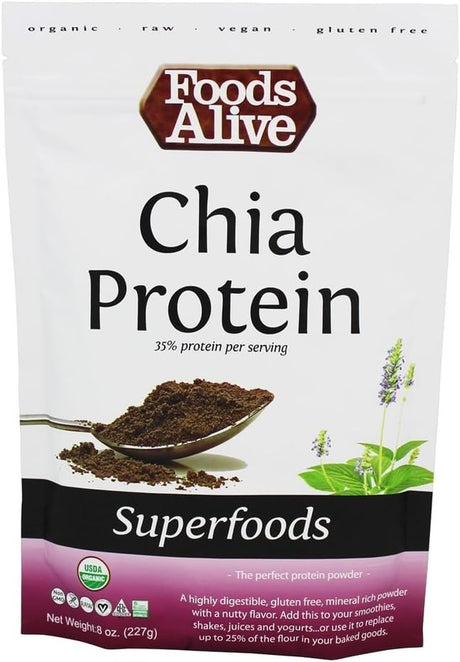 Foods Alive | Organic Chia Protein Powder | 8 Oz