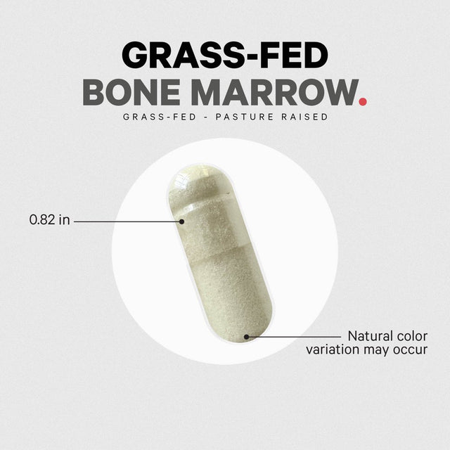 Codeage Grass-Fed Bone Marrow, Bovine Whole Bone Extract, Freeze Dried, Non-Defatted, Desiccated, 180 Ct