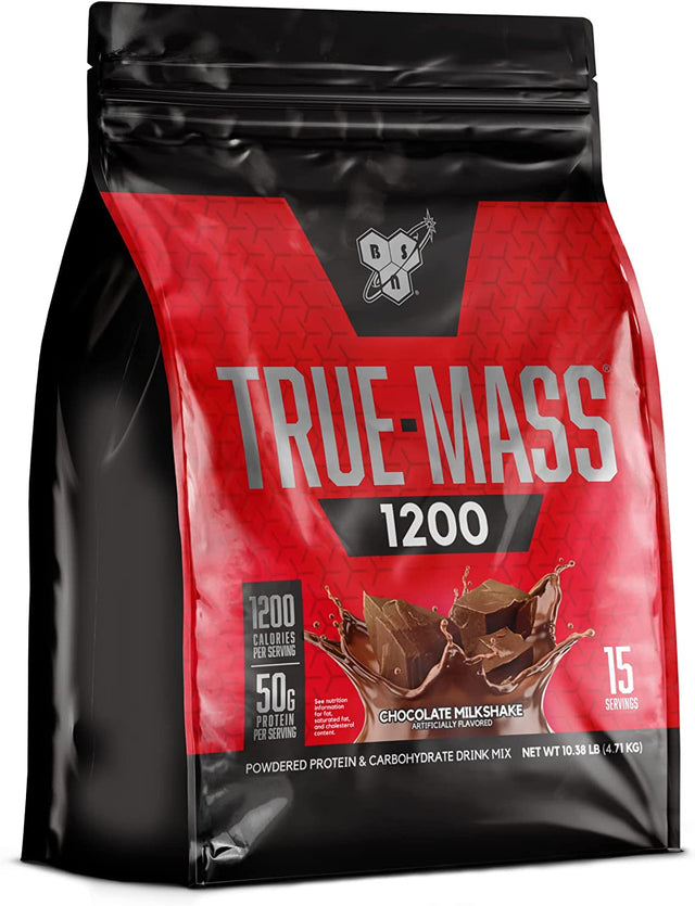 BSN TRUE-MASS Weight Gainer, Muscle Mass Gainer Protein Powder, Chocolate Milkshake, 10.38 Pound (Package May Vary)