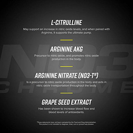 Cellucor NO3 Chrome Nitric Oxide Supplements with Arginine Nitrate for Muscle Pump & Blood Flow, 90 Capsules, G4