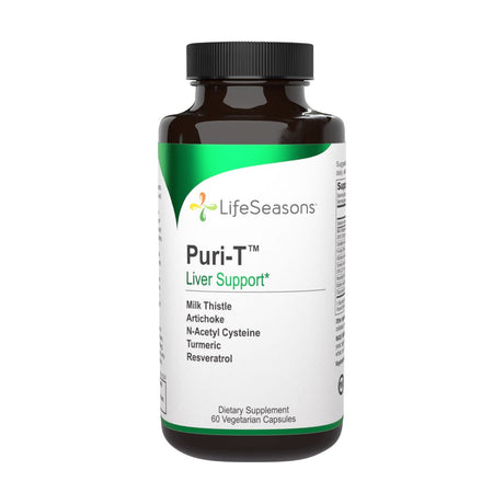 Lifeseasons - Puri-T - Liver Support and Cleanse Supplement - Support Stamina - Supports Liver Tissue and Aids in Healthy Bile Flow - Contains Artichoke, Turmeric, and Milk Thistle - 60 Capsules