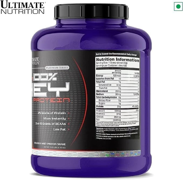 Ultimate Nutrition Prostar Whey Protein Powder, Low Carb Protein Shake with Bcaas, Blend of Whey Protein Isolate Concentrate and Peptides, 25 Grams of Protein, Keto Friendly, 5 Pounds, Vanilla Crème