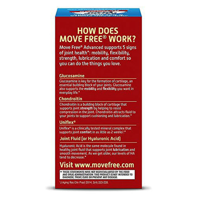 Move Free Triple Strength Glucosamine Chondroitin and Hyaluronic Acid Joint Supplement, 80 Count