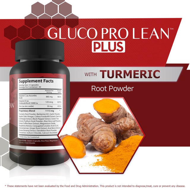 Gluco Pro Lean plus - Blood Health Supplements for Balanced Blood Health Support - Vitamin D3, Cinnamon, Berberine, Zinc, Magnesium, Ginseng - Support Blood S Balance Already in the Normal Range