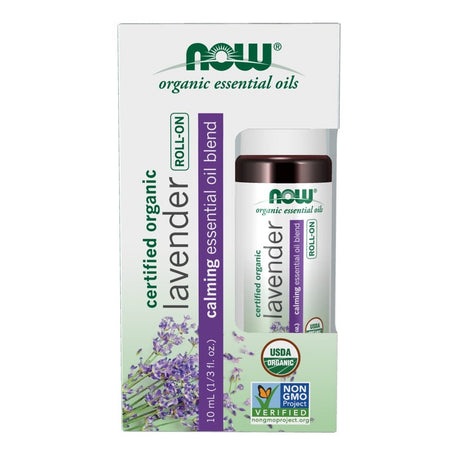 NOW Organic Essential Oils Lavender Roll-On -- 3 Fl Oz