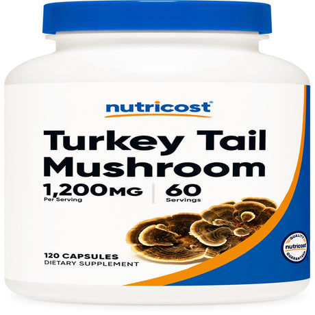 Nutricost Turkey Tail Mushroom Capsules 1200Mg, 60 Servings (120 Capsules) Supplement