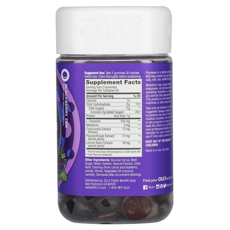 Olly Restful Sleep Gummies, Blackberry (110 Ct.)