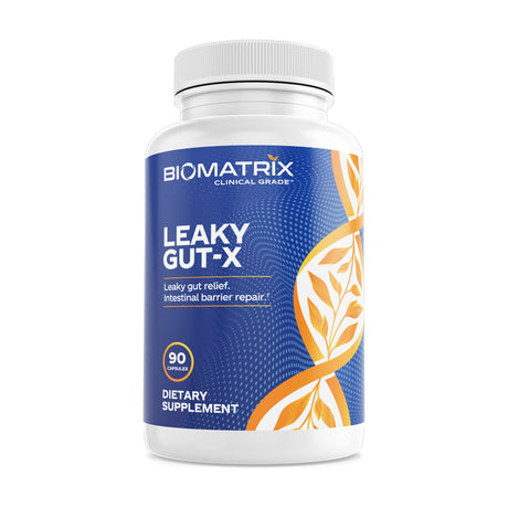 Biomatrix Leaky Gut, IBS Supplement W/ L-Glutamine, Turmeric Root - Support Mucosa | 90 Caps