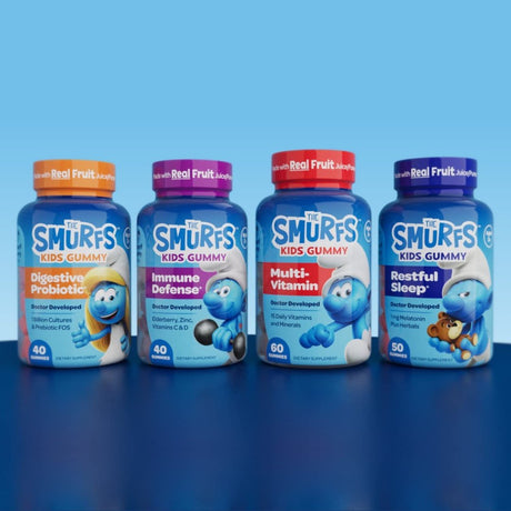 The Smurfs Probiotics for Kids Gummy | Vitamin for Digestive Support & Healthy Gut | Prebiotic Probiotic Gummy | 1B CFU , 40Ct