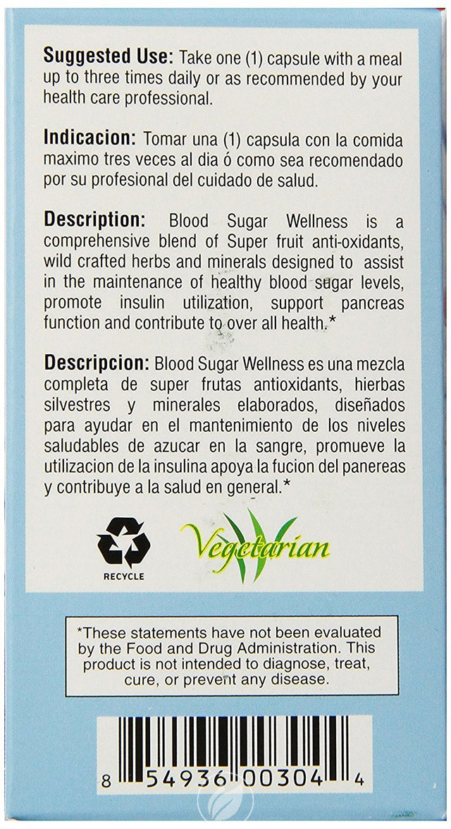 Blood Sugar Wellness 60 Vcaps by Bio Nutrition Inc, Pack of 2