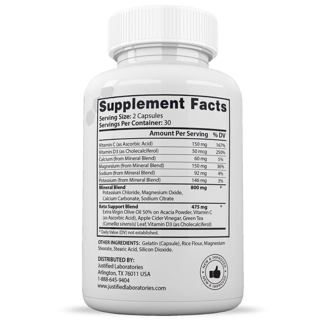 (10 Pack) Justified Laboratories Rapid Results ACV Pills 1275Mg Stronger than Gummies Advanced Keto Support 600 Capsules