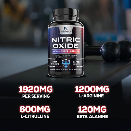 Nitric Oxide Extra Strength Supplement L Arginine -120 Capsule