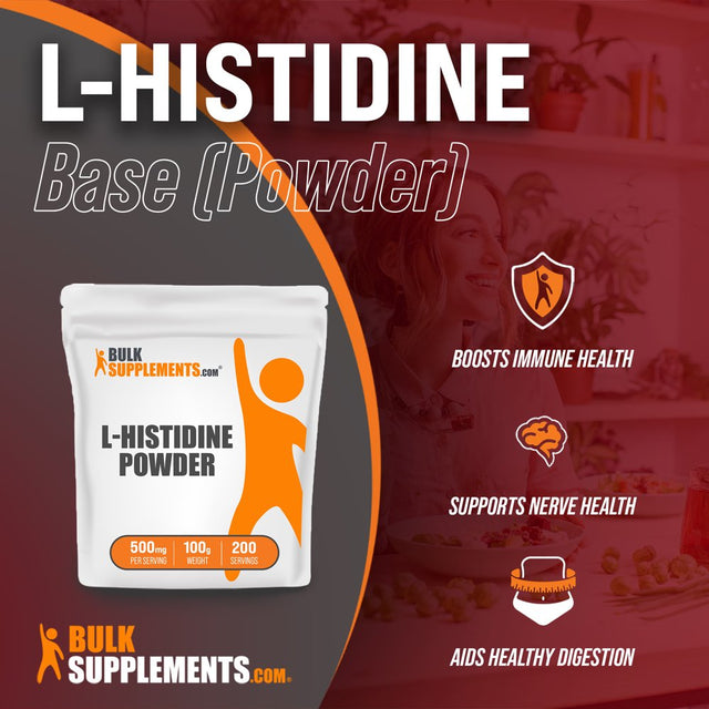 Bulksupplements.Com L-Histidine Base Powder 500Mg - Kidney Support Supplement (100 Grams)