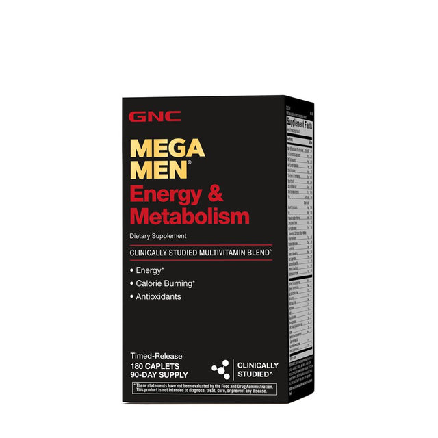 GNC Mega Men Energy & Metabolism Multivitamin | Increased Energy, Metabolism, Antioxidants, and Calorie Burning | 180 Count