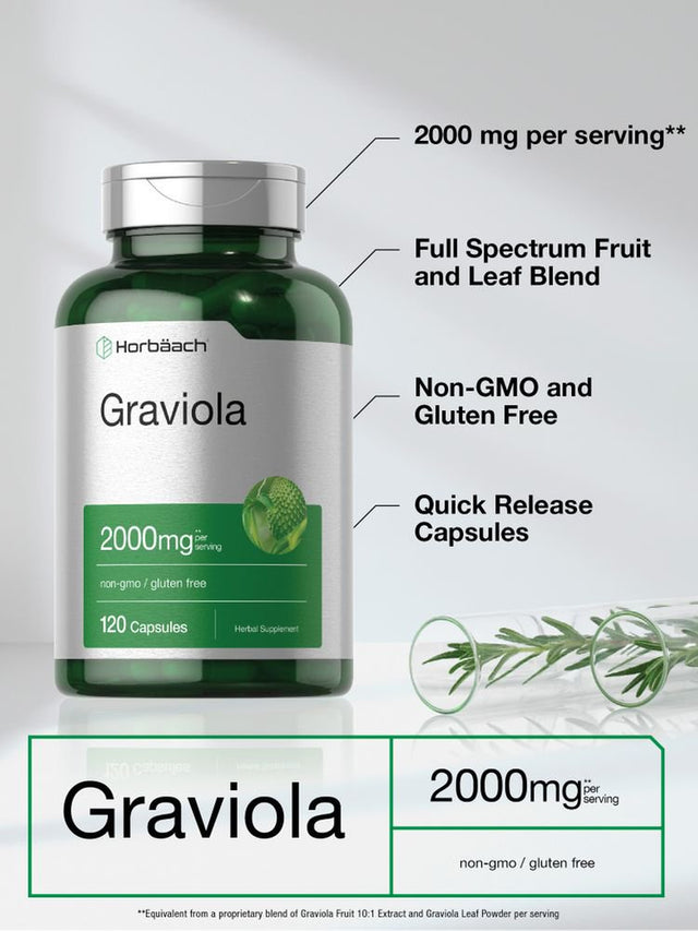 Graviola Extract 2000Mg | 120 Capsules | by Horbaach