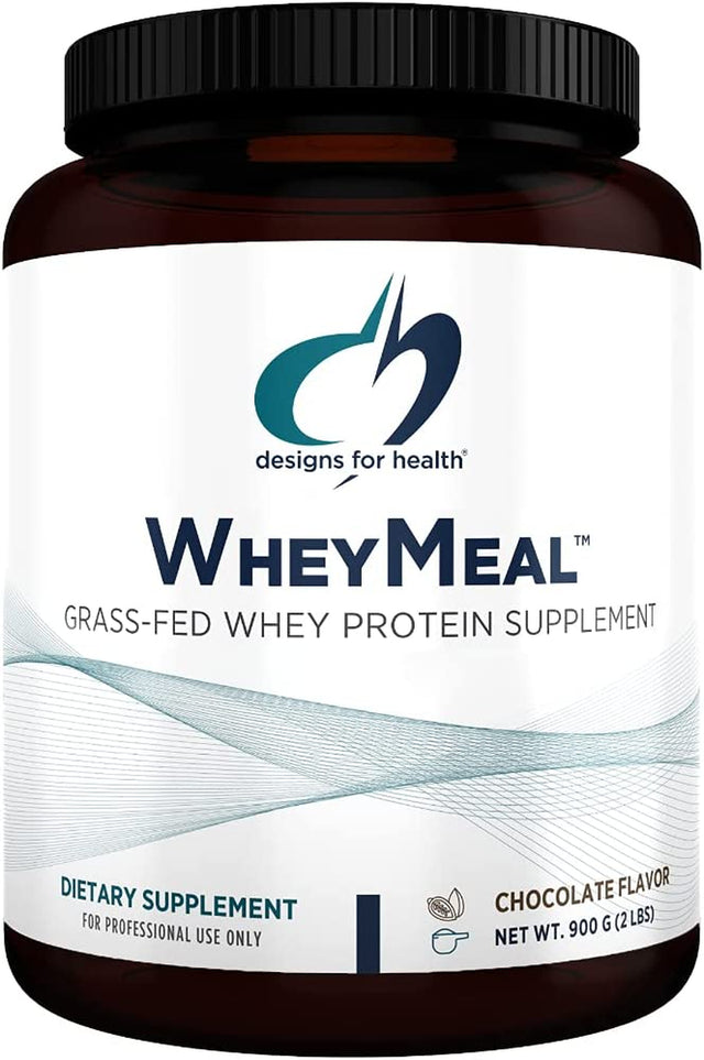 Designs for Health Wheymeal - Grass Fed Whey Meal Supplement Shake Powder with 16G Protein, Supports Immune Health + Detox - Non-Gmo + Gluten-Free, Chocolate (25 Servings / 900G)