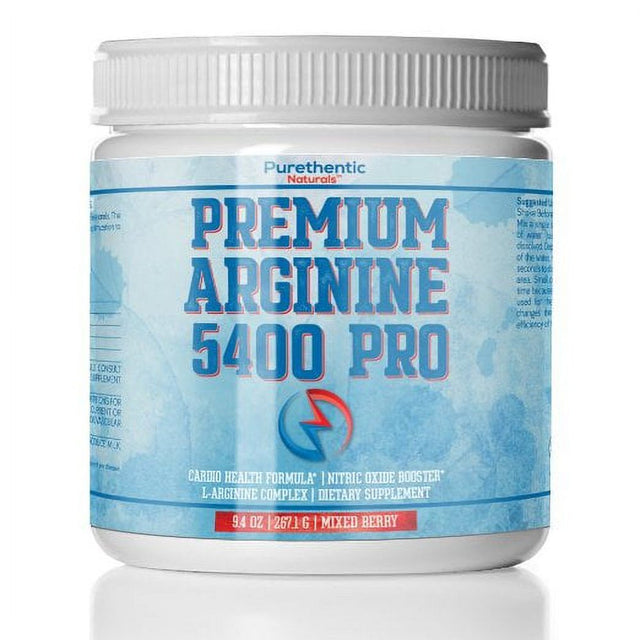 L-Arginine Powder 5400Mg - Premium Nitric Oxide Powder - Supports Blood Pressure & Cholesterol - Mix