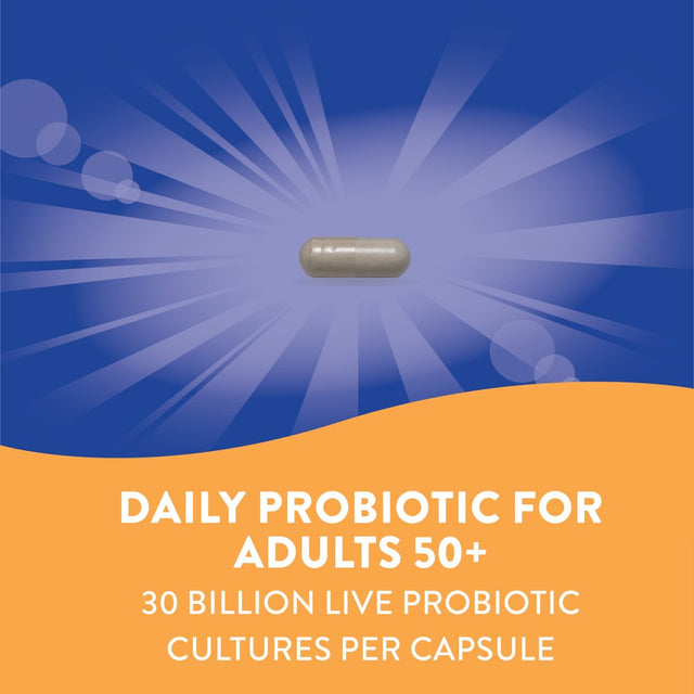 Fortify Age 50+ Everyday Care Probiotic Capsules, 30 Billion Live Cultures, Unisex, 30 Count