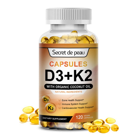 (2 Pack) SDP Vitamins D3 & K2 Dietary Supplement, Supports Heart Healthy & Immune, 240 Capsules Total (Non GMO, Soy Free, Gluten Free)