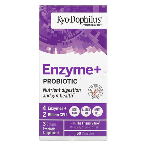 Kyolic, Kyo Dophilus, Probiotics plus Enzymes, 60 Capsules, Pack of 2