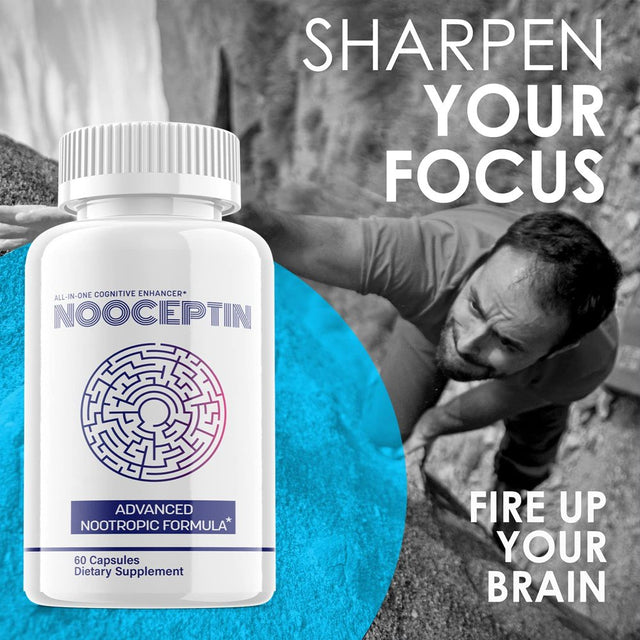 (1 Pack) Nooceptin - Nootropic Memory Booster Dietary Supplement for Focus, Memory, Clarity, & Energy - Advanced Cognitive Formula for Maximum Strength - 60 Capsules