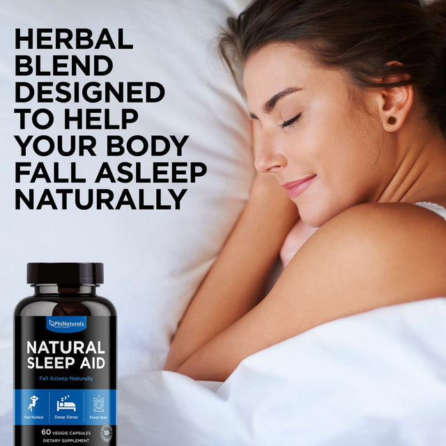 Natural Sleep Aid (Pack of 3) Capsules Supplement by Phi Naturals