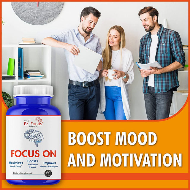 Focus on Brain Booster Supplement for Focus, Memory, Clarity, Energy, Brain Health Supplements for Adults & Seniors, Brain Supplement Memory Vitamins, Brain Boost Pills for Men, Women-60 Caps