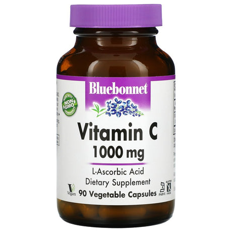 Bluebonnet Nutrition - Vitamin C Pure L-Ascorbic Acid 1000 Mg. - 90 Vegetarian Capsules