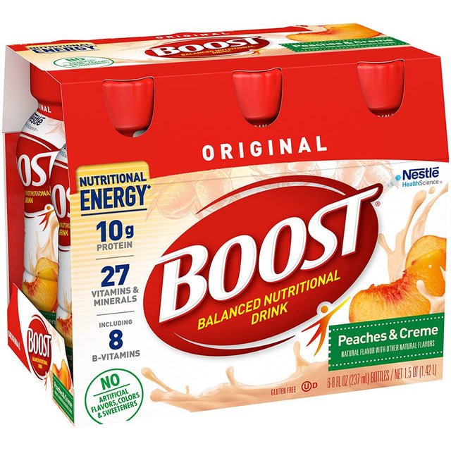 Boost Original Complete Nutritional Drink, Peaches & Creme, 8 Oz, 6 CT (Pack of 1)