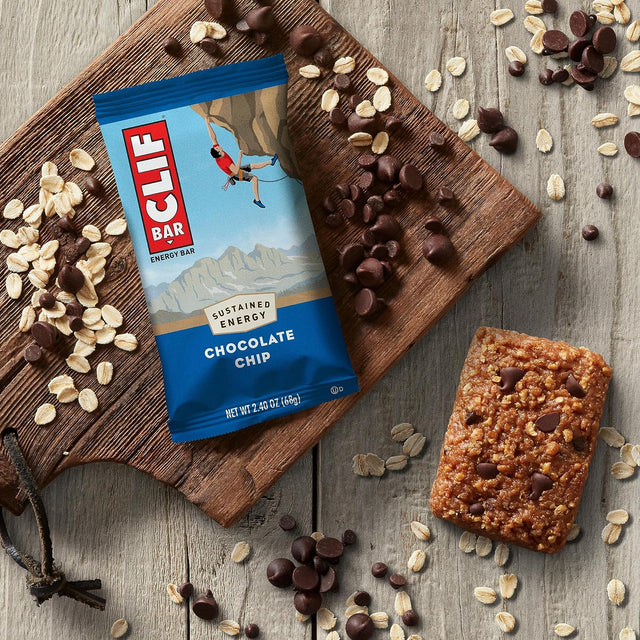 CLIF BAR - Chocolate Chip - Made with Organic Oats - 10G Protein - Non-Gmo - Plant Based - Energy Bars - 2.4 Oz. (12 Pack)