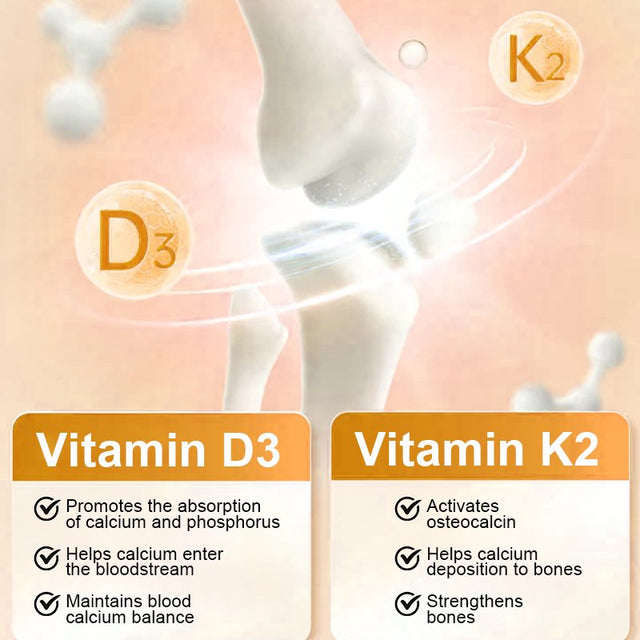 Soomiig D3+K2 Supplement 2-In-1 Supports Vitamin K2 as MK-7 to Support Heart, Blood Circulation, Bones, Colon Absorption