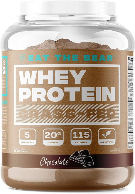 Eat the Bear Naturally Grass Fed Whey Protein Powder, Chocolate