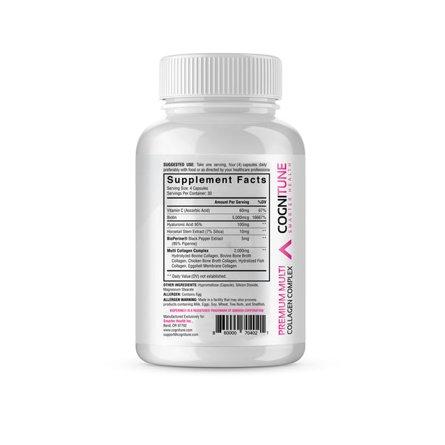 Multi Collagen Supplement, 5 Types of Collagen Peptides + Biotin, Hyaluronic Acid & Vitamin C, 2000Mg Collagen, 120 Capsules