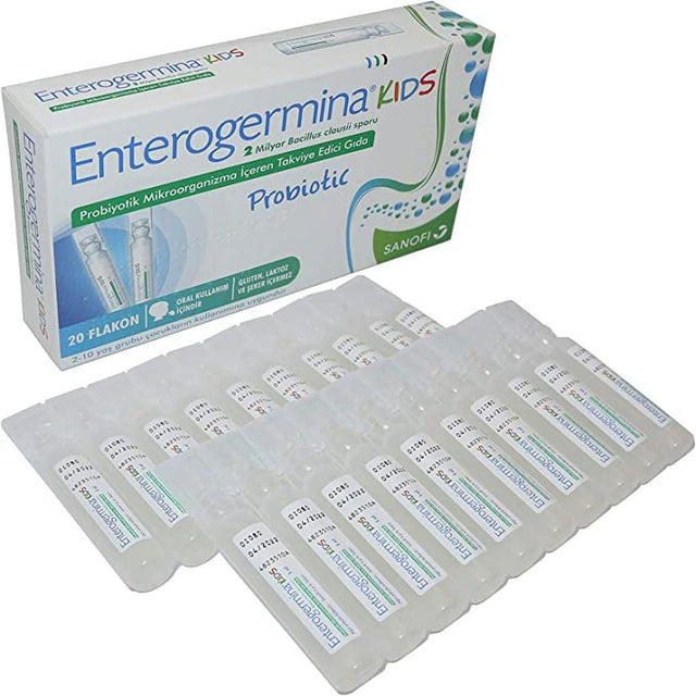 Enterogermina for Kids (20 Vials in Each Pack) Bacillus Clausii Probiotic 2 Billion Cfu/5Ml for Kids, Unisex