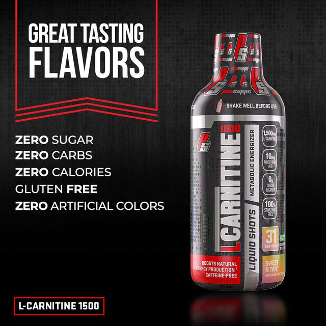 PROSUPPS L-Carnitine 1500 Stimulant Free Liquid Shots for Men and Women - Metabolic Energizer Workout Drink for Performance and Muscle Recovery (31 Servings, Berry)