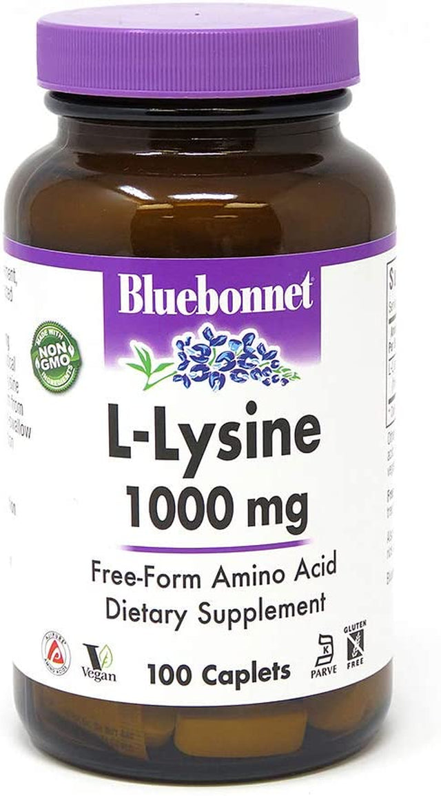 Bluebonnet L-Lysine 1000 Mg Caplets, 100 Count